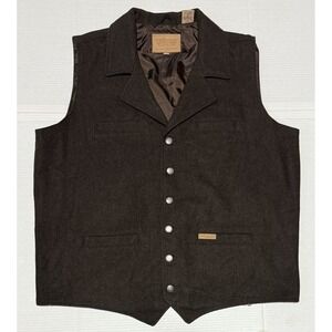 POWDER RIVER OUTFITTERS - Men's Wool‎ Blend Brown Lined Vest - XXL - 2X-Large